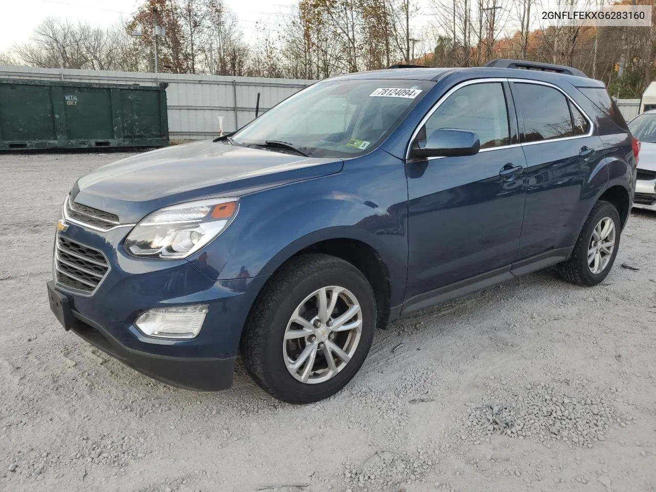 2016 Chevrolet Equinox Lt VIN: 2GNFLFEKXG6283160 Lot: 78124094