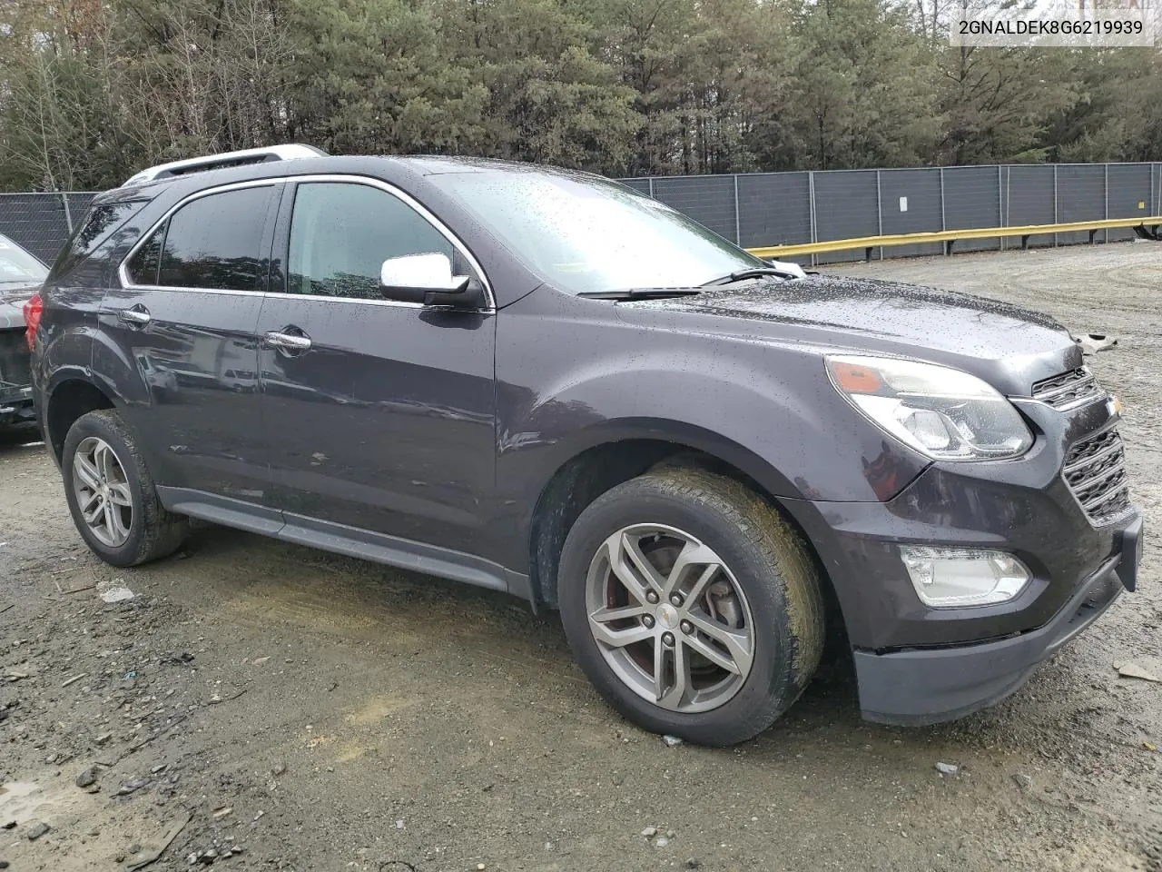 2016 Chevrolet Equinox Ltz VIN: 2GNALDEK8G6219939 Lot: 80887044