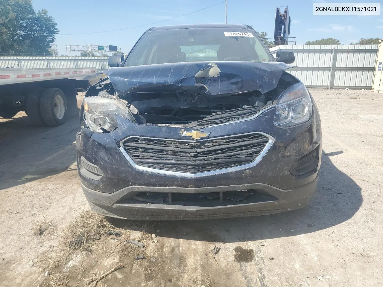 2017 Chevrolet Equinox Ls VIN: 2GNALBEKXH1571021 Lot: 72059744