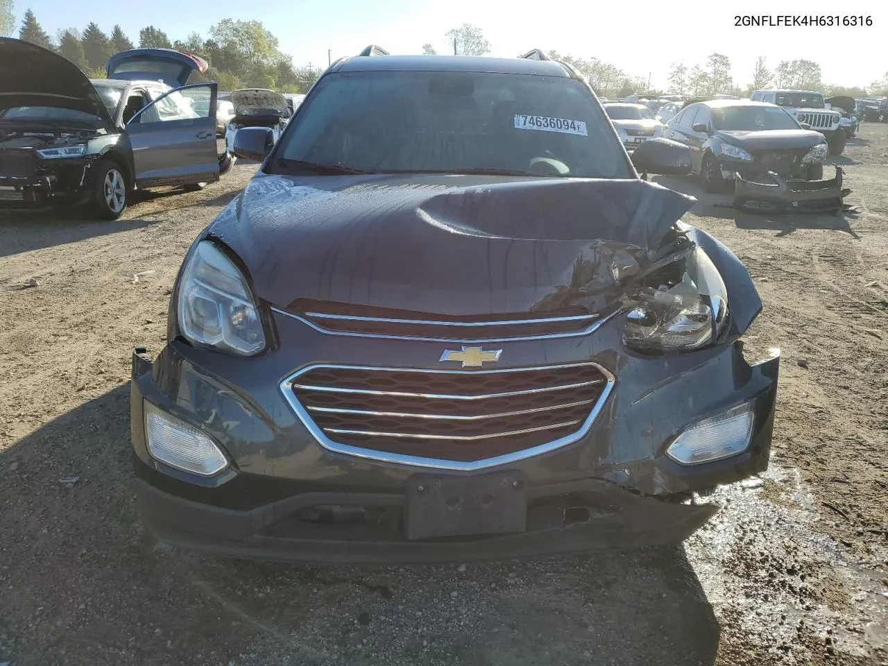 2017 Chevrolet Equinox Lt VIN: 2GNFLFEK4H6316316 Lot: 74636094