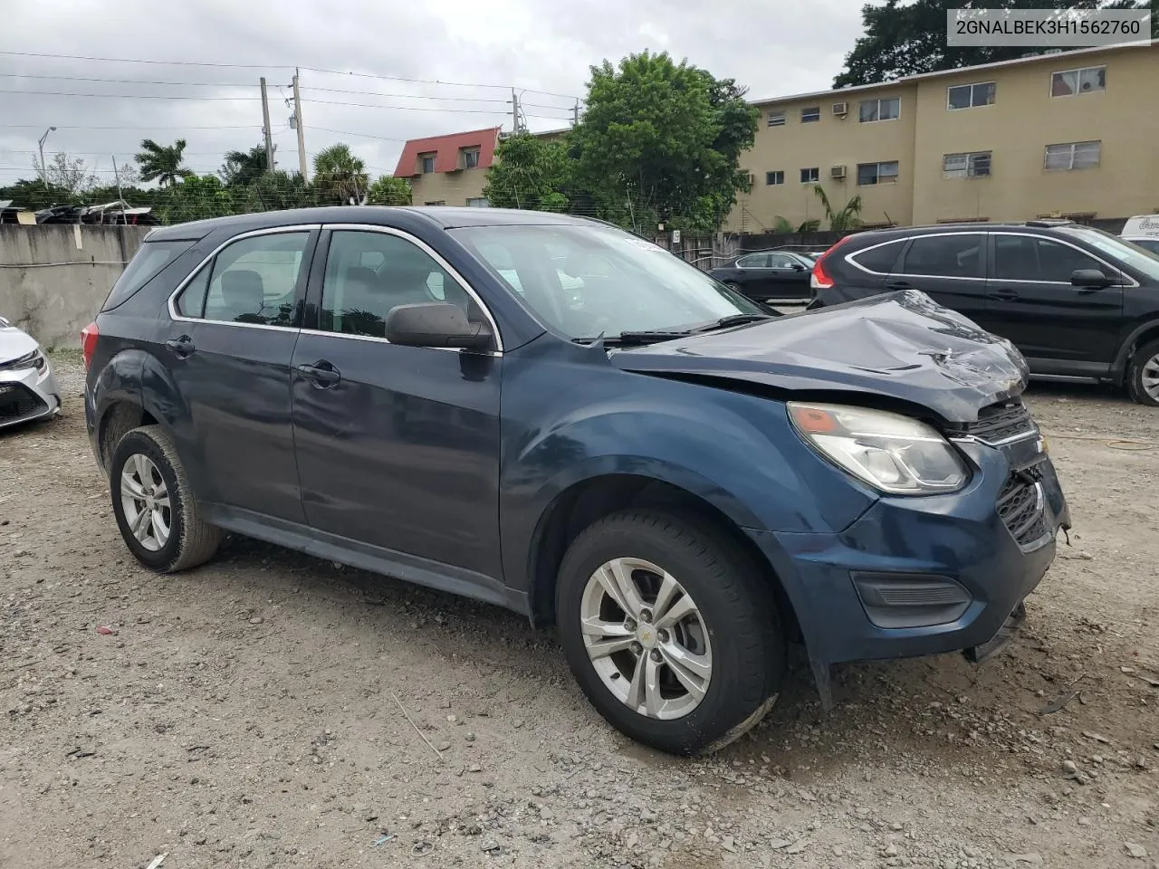 2017 Chevrolet Equinox Ls VIN: 2GNALBEK3H1562760 Lot: 75197424