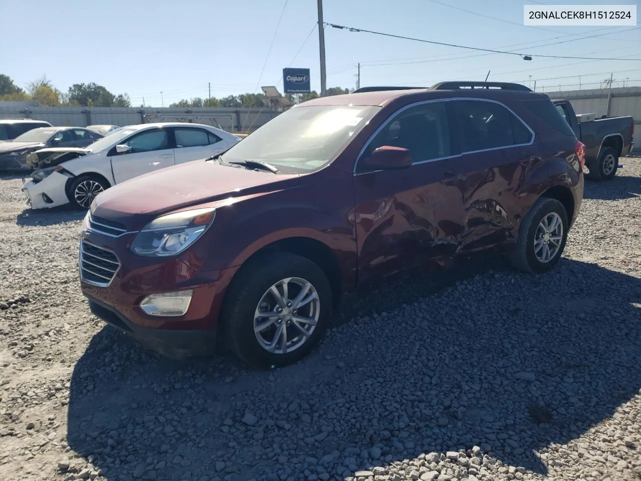 2017 Chevrolet Equinox Lt VIN: 2GNALCEK8H1512524 Lot: 76033224