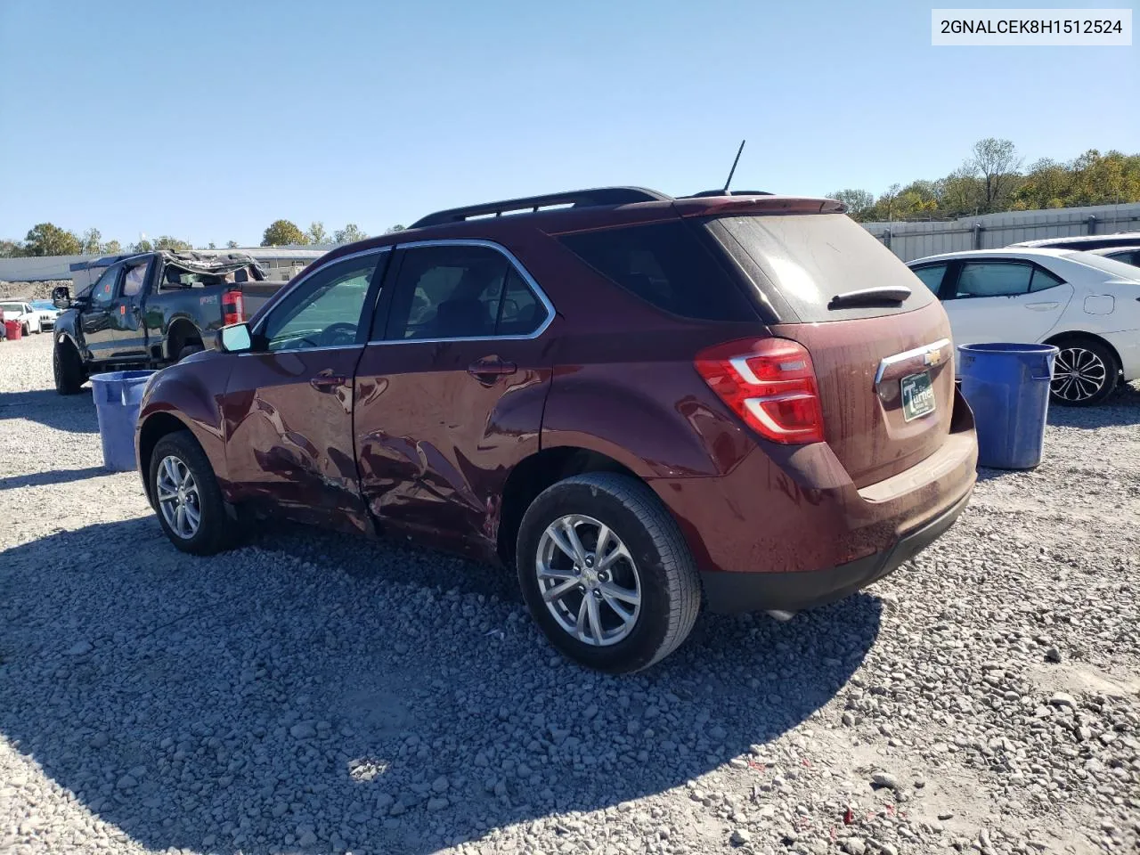 2017 Chevrolet Equinox Lt VIN: 2GNALCEK8H1512524 Lot: 76033224