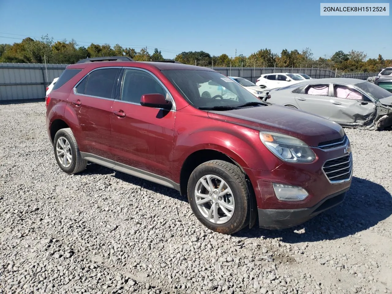 2017 Chevrolet Equinox Lt VIN: 2GNALCEK8H1512524 Lot: 76033224