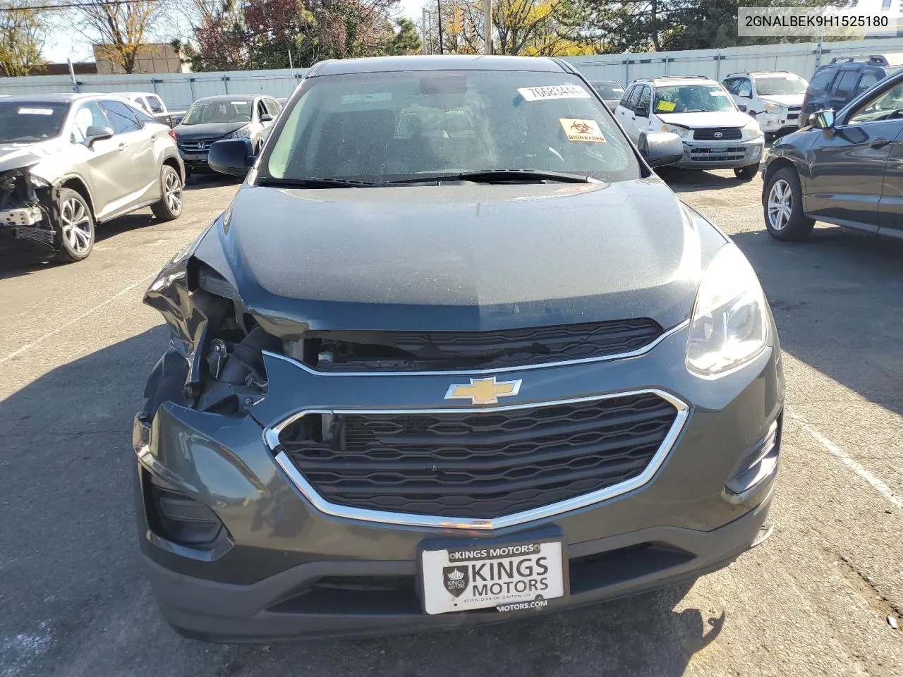 2017 Chevrolet Equinox Ls VIN: 2GNALBEK9H1525180 Lot: 76683444