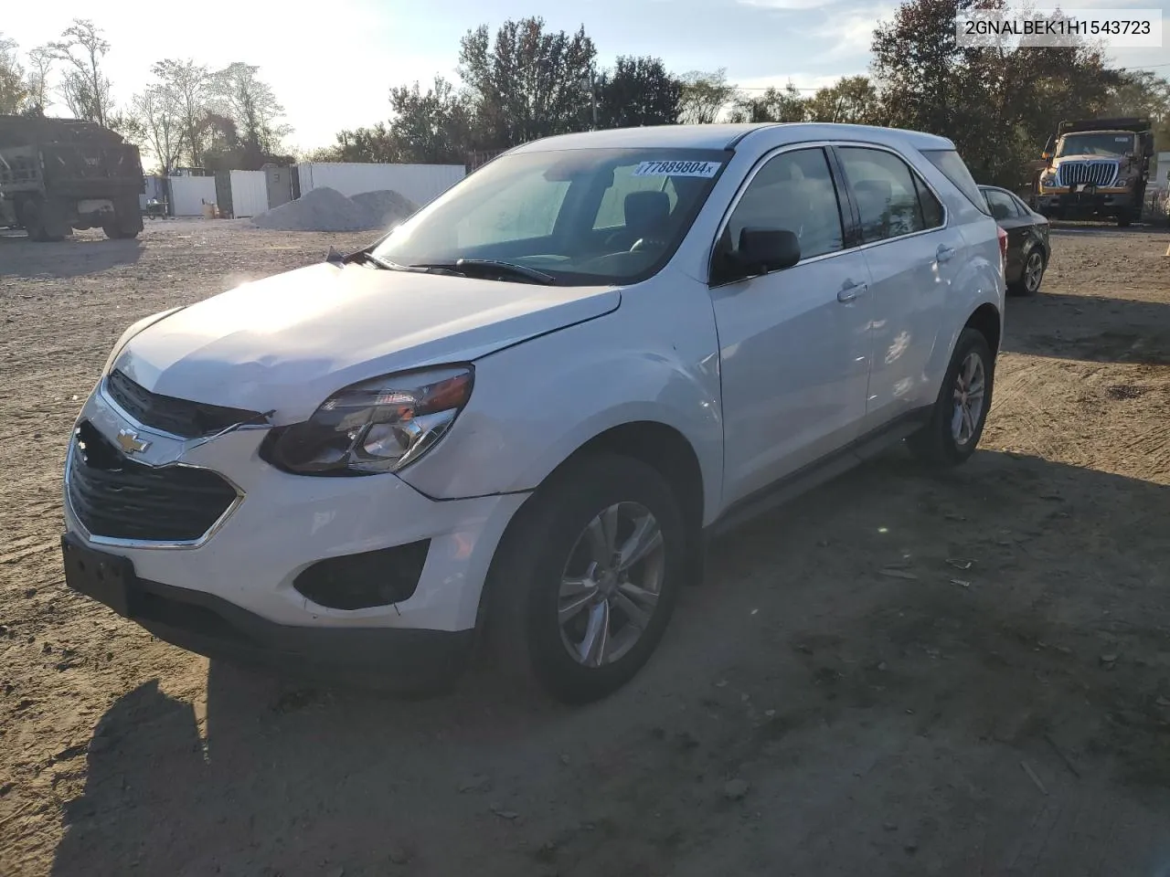 2017 Chevrolet Equinox Ls VIN: 2GNALBEK1H1543723 Lot: 77889804