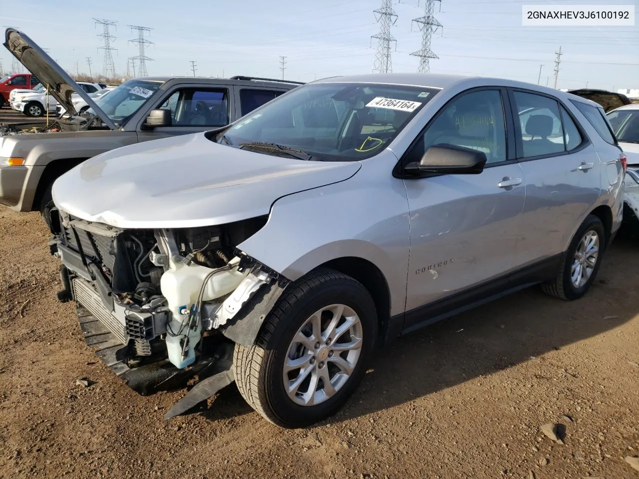 2018 Chevrolet Equinox Ls VIN: 2GNAXHEV3J6100192 Lot: 47364164