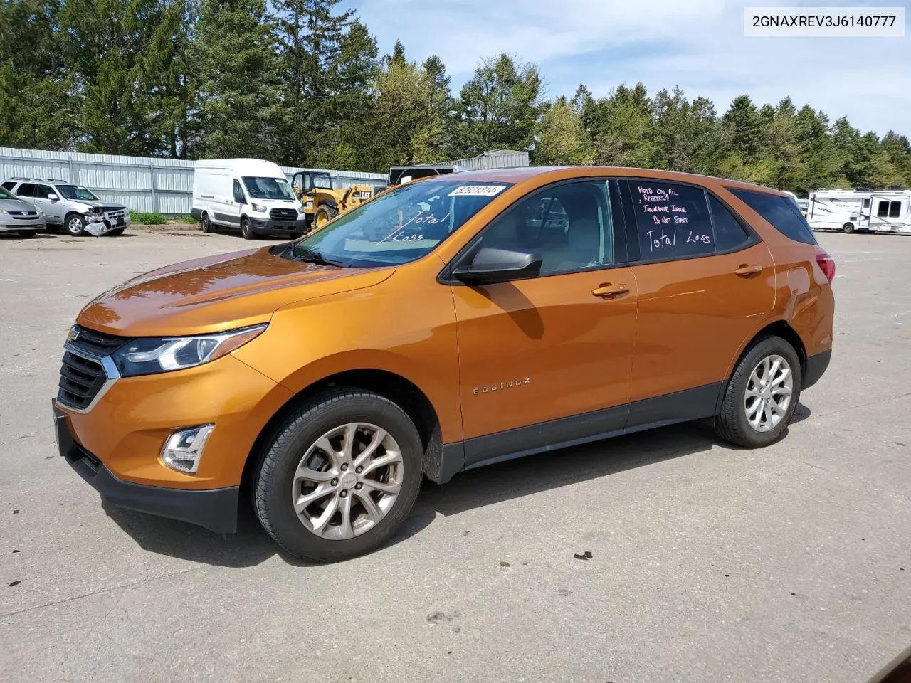 2018 Chevrolet Equinox Ls VIN: 2GNAXREV3J6140777 Lot: 52921314