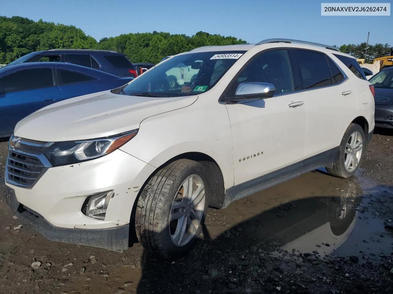 2018 Chevrolet Equinox Premier VIN: 2GNAXVEV2J6262474 Lot: 54953514