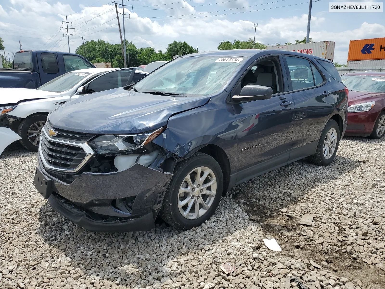 2018 Chevrolet Equinox VIN: 3GNAZHEV8JL111720 Lot: 56018704