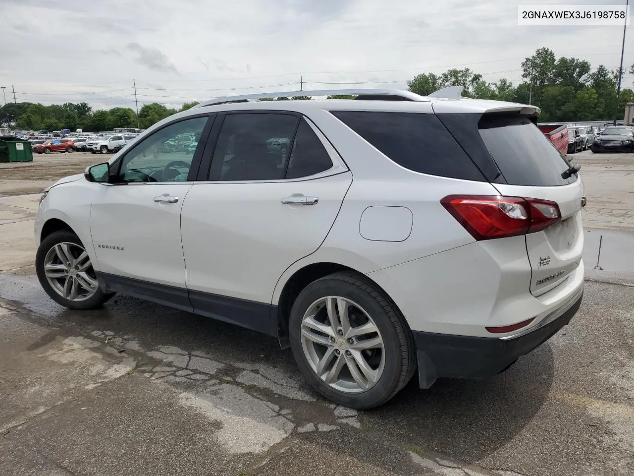 2018 Chevrolet Equinox Premier VIN: 2GNAXWEX3J6198758 Lot: 57931004