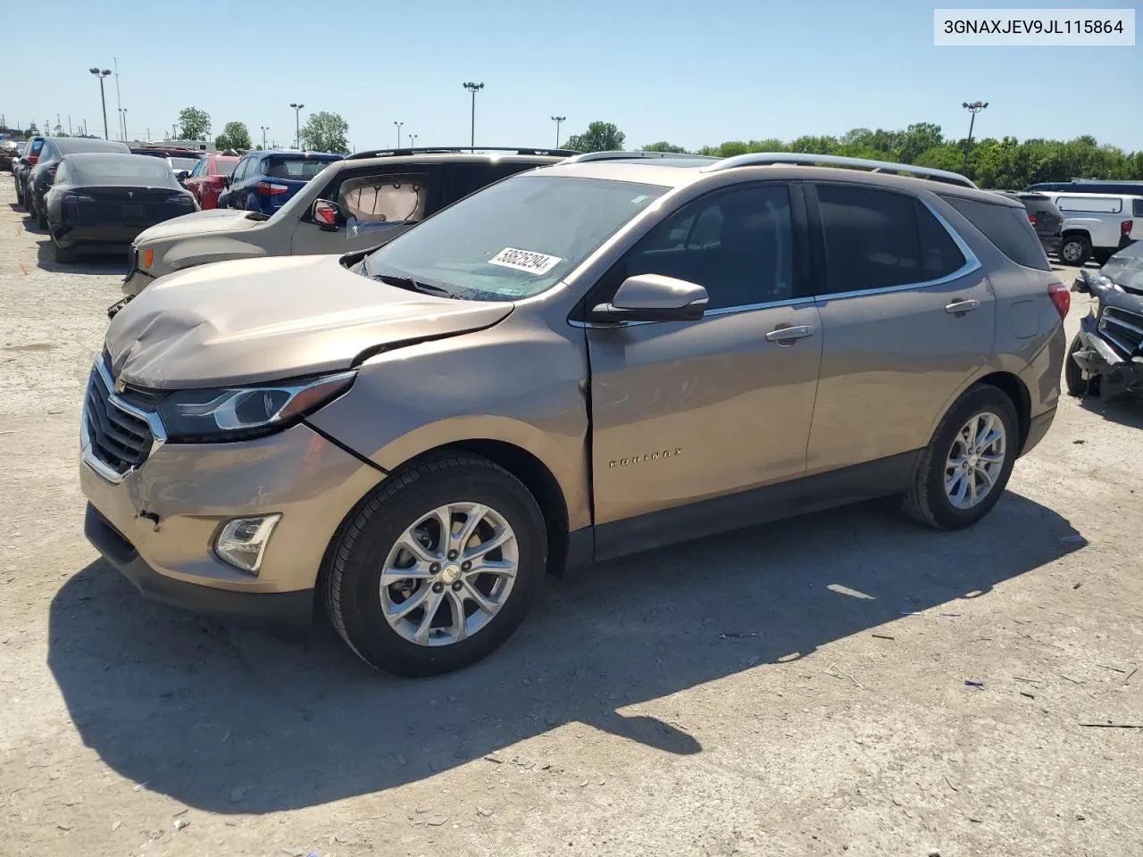 2018 Chevrolet Equinox Lt VIN: 3GNAXJEV9JL115864 Lot: 58625294