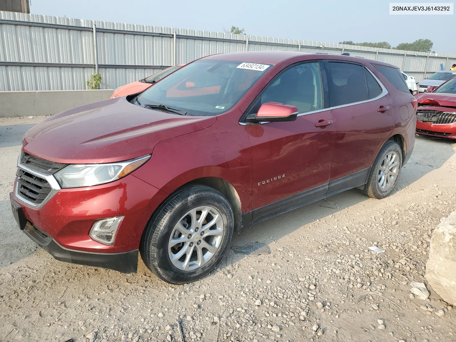 2018 Chevrolet Equinox Lt VIN: 2GNAXJEV3J6143292 Lot: 63492134