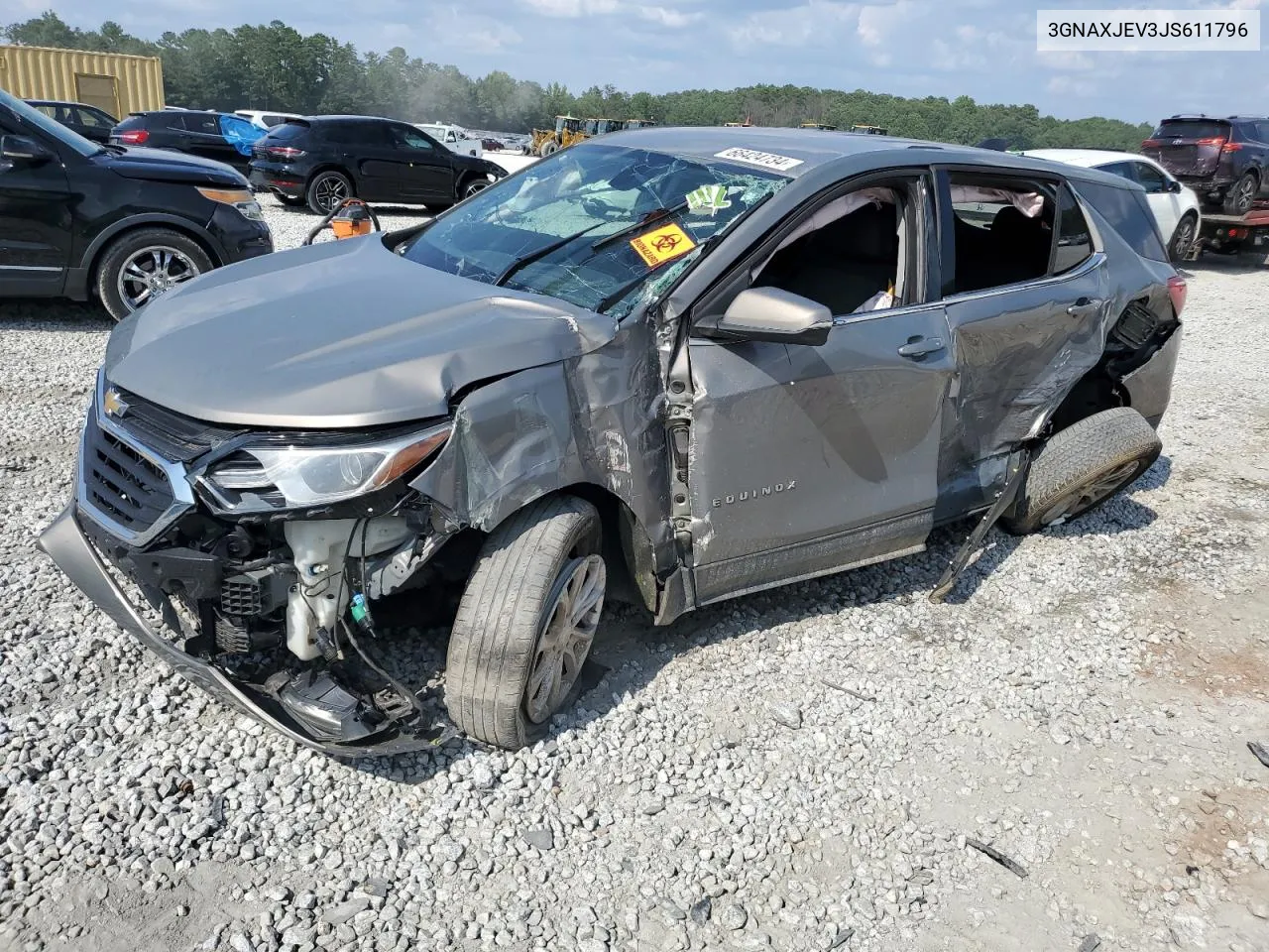 2018 Chevrolet Equinox Lt VIN: 3GNAXJEV3JS611796 Lot: 66424734