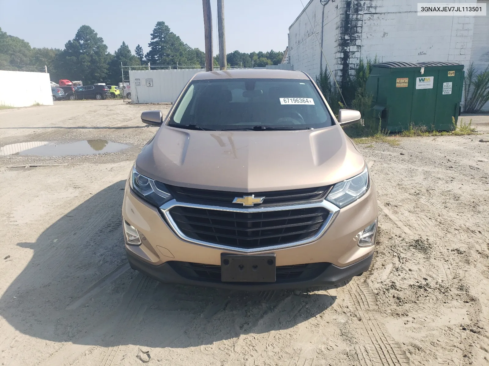 2018 Chevrolet Equinox Lt VIN: 3GNAXJEV7JL113501 Lot: 67196364