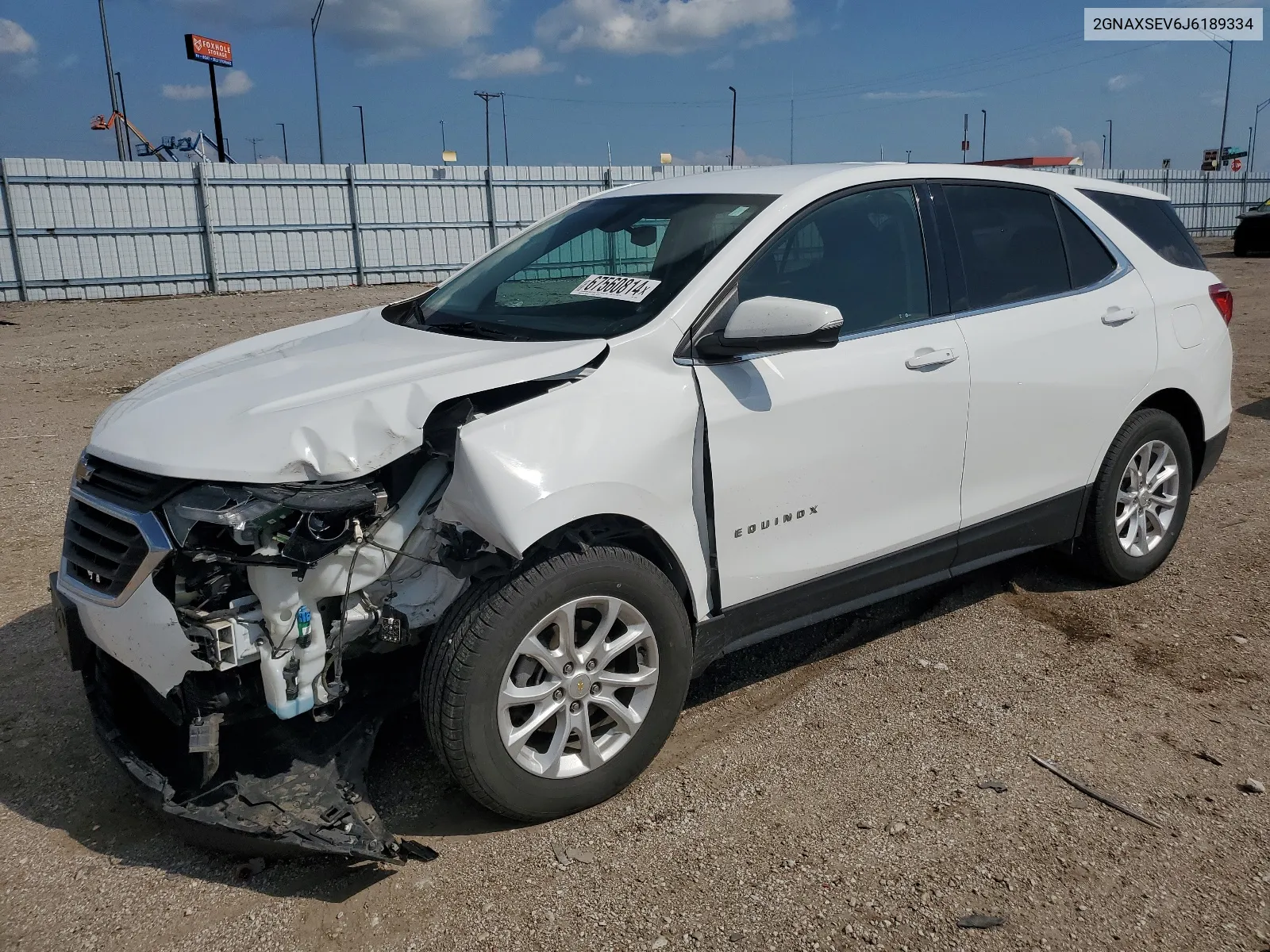 2018 Chevrolet Equinox Lt VIN: 2GNAXSEV6J6189334 Lot: 67560814