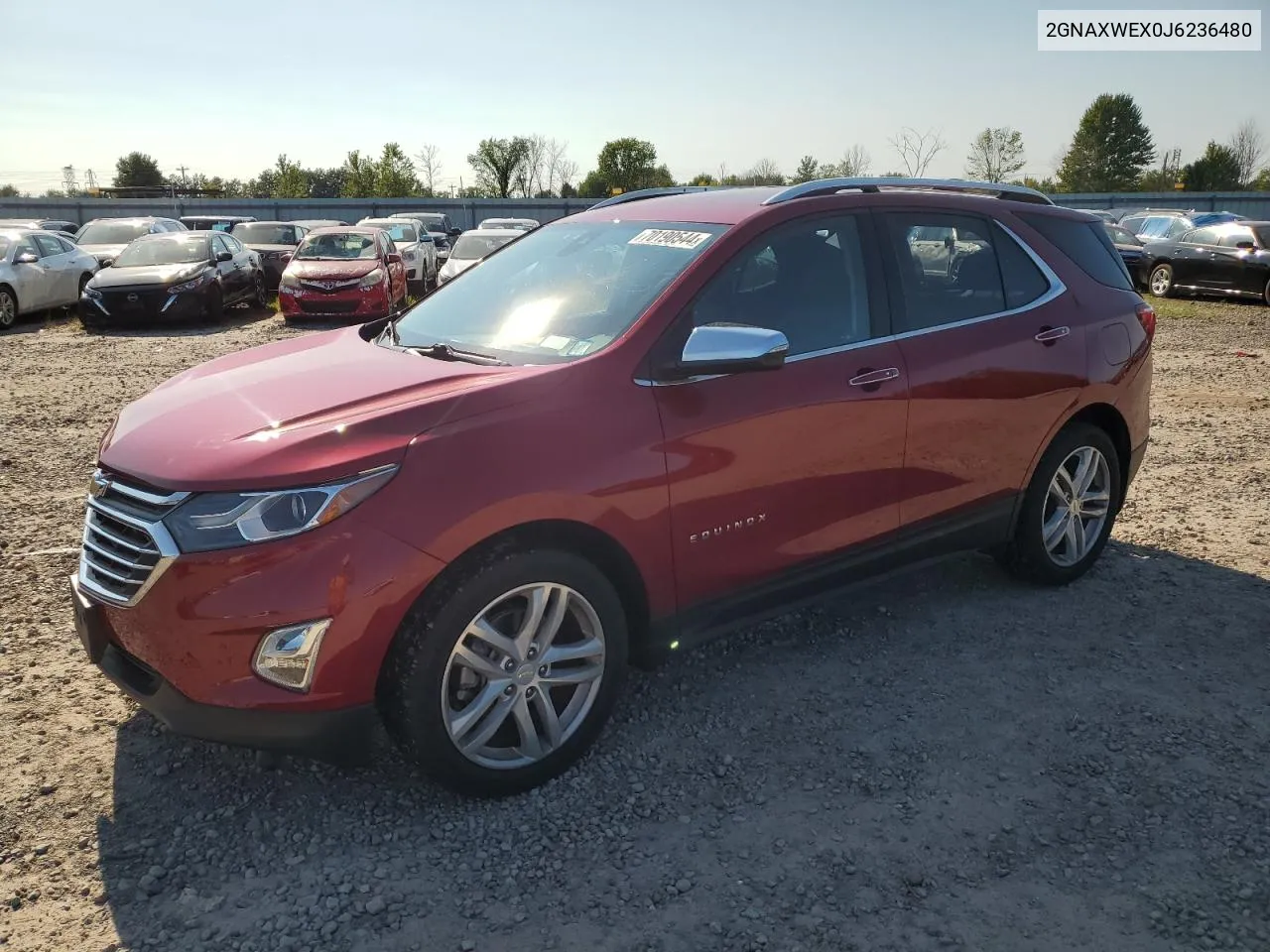 2GNAXWEX0J6236480 2018 Chevrolet Equinox Premier