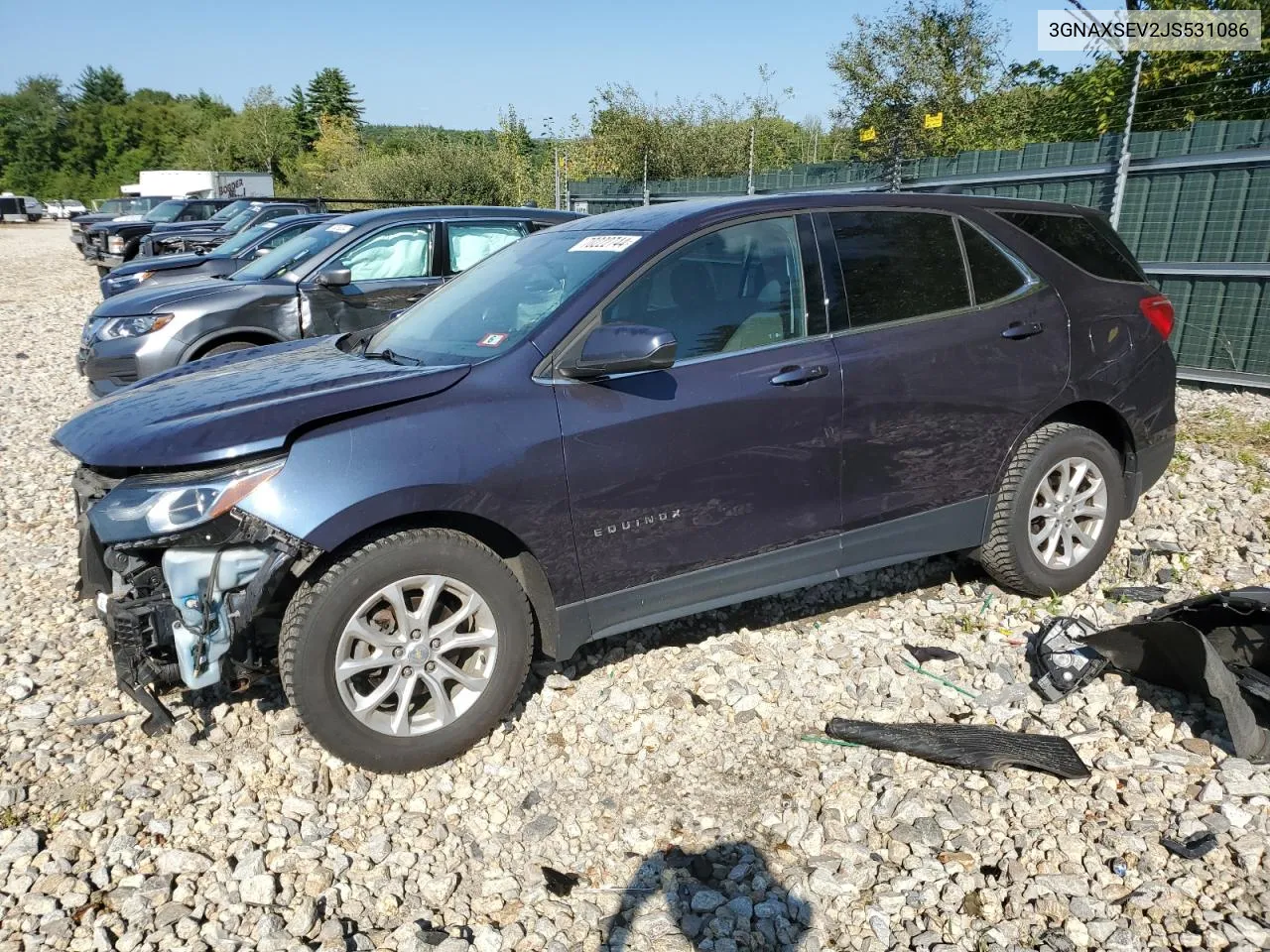 2018 Chevrolet Equinox Lt VIN: 3GNAXSEV2JS531086 Lot: 70222744