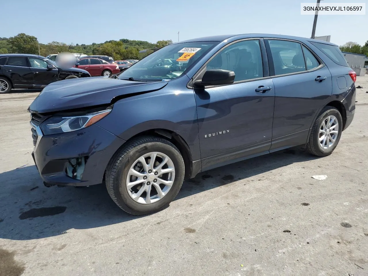 2018 Chevrolet Equinox Ls VIN: 3GNAXHEVXJL106597 Lot: 70862684