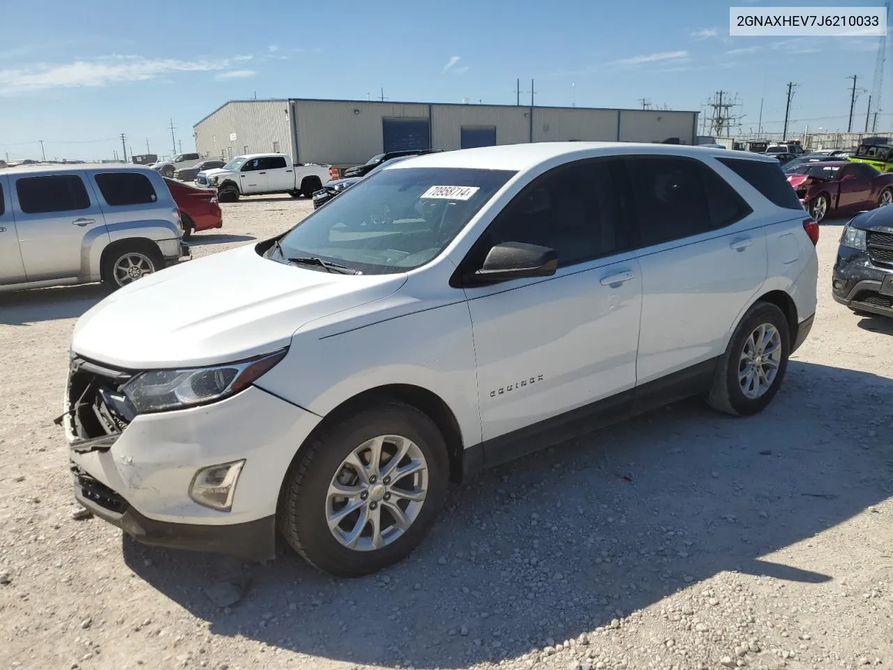 2018 Chevrolet Equinox Ls VIN: 2GNAXHEV7J6210033 Lot: 70958714