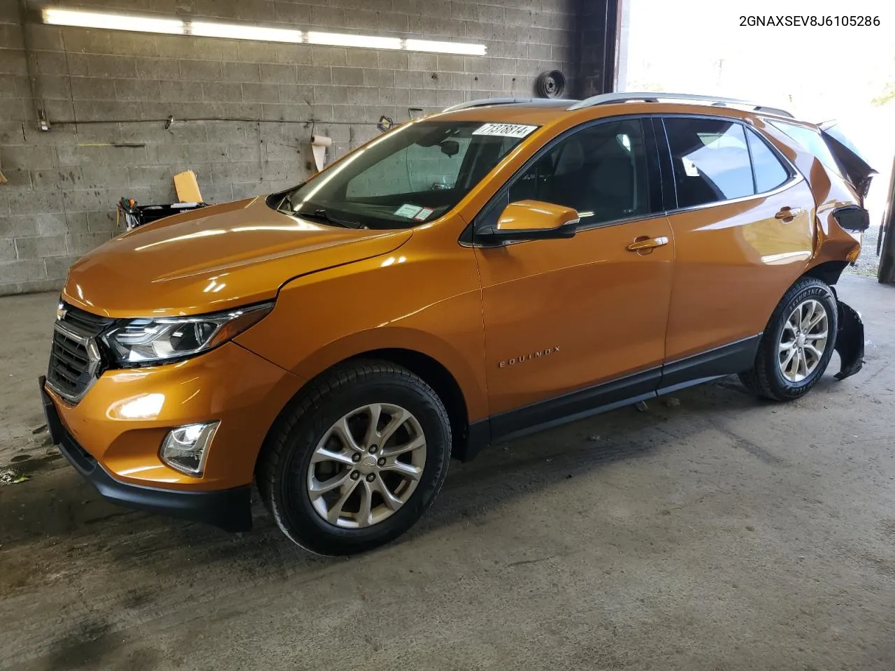 2018 Chevrolet Equinox Lt VIN: 2GNAXSEV8J6105286 Lot: 71378814