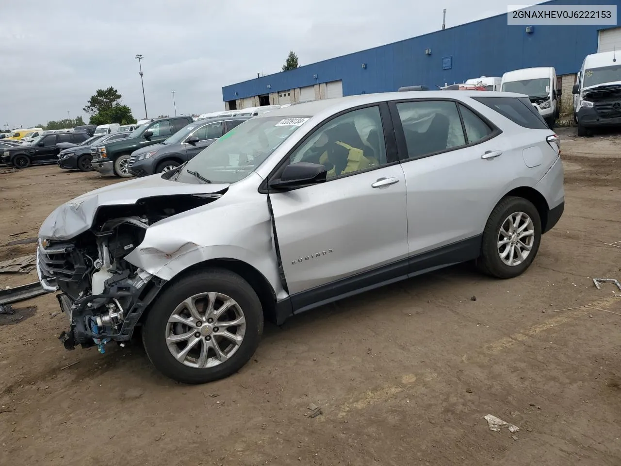 2018 Chevrolet Equinox Ls VIN: 2GNAXHEV0J6222153 Lot: 72039134