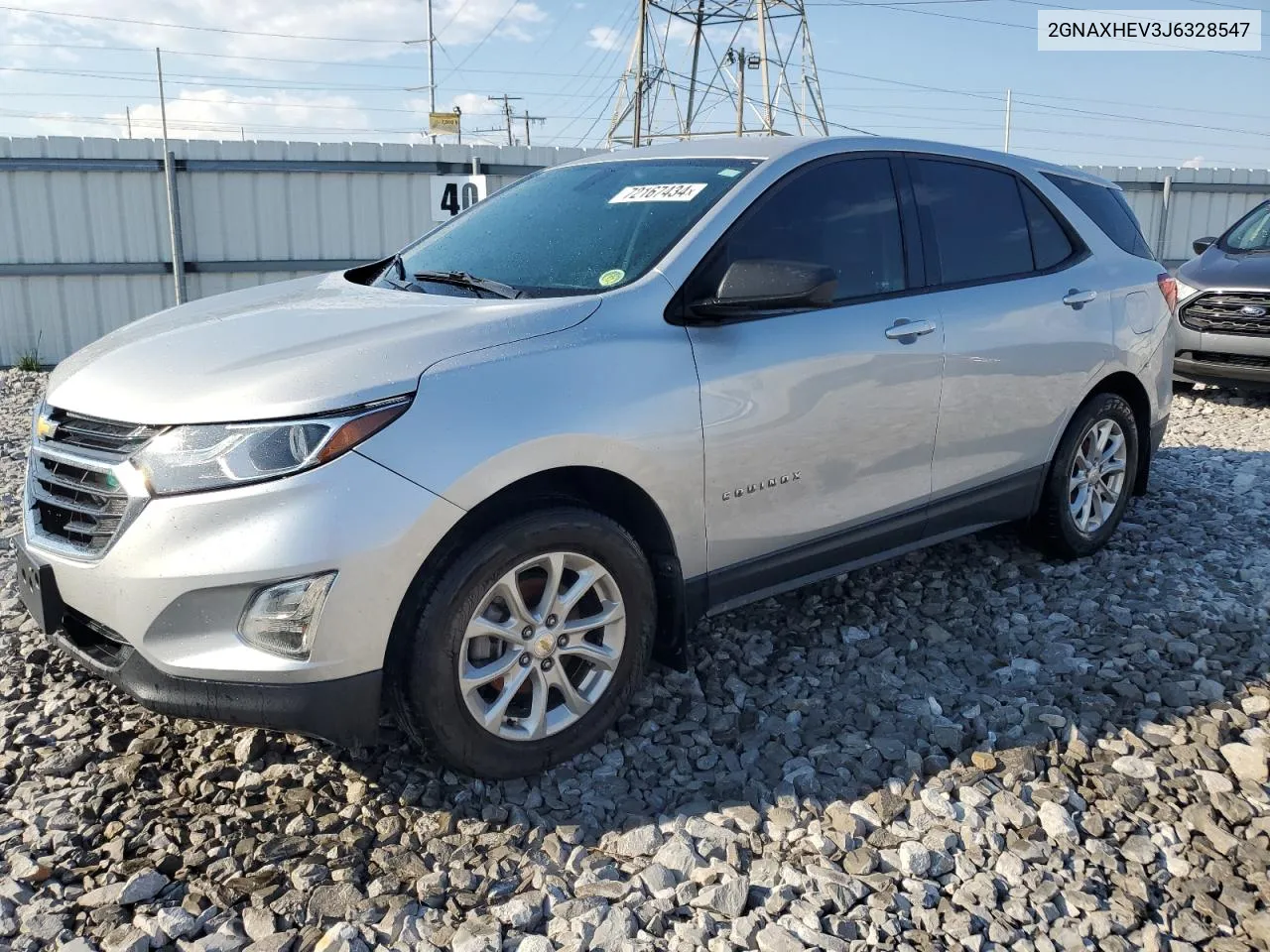 2018 Chevrolet Equinox Ls VIN: 2GNAXHEV3J6328547 Lot: 72167434