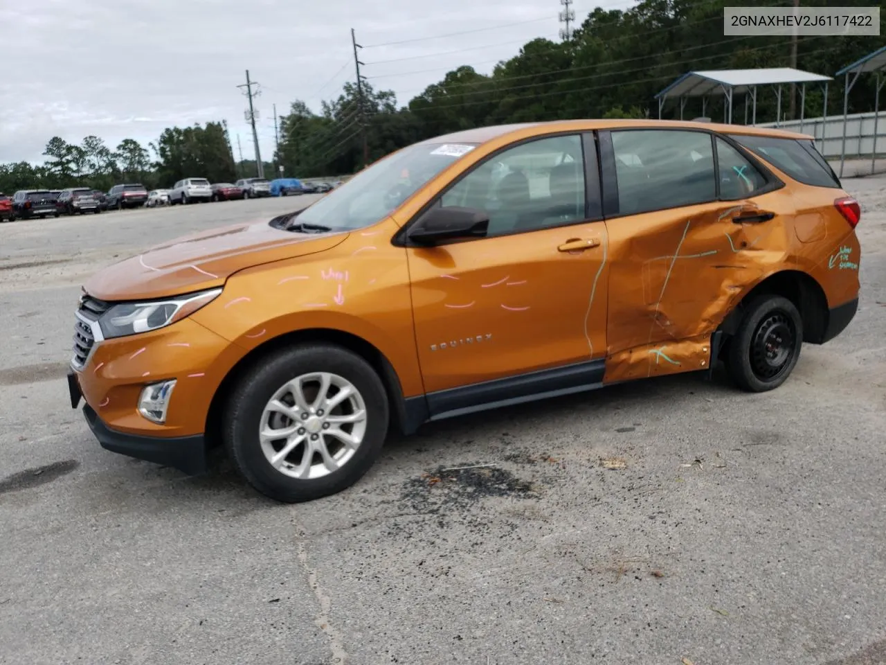 2018 Chevrolet Equinox Ls VIN: 2GNAXHEV2J6117422 Lot: 72319934