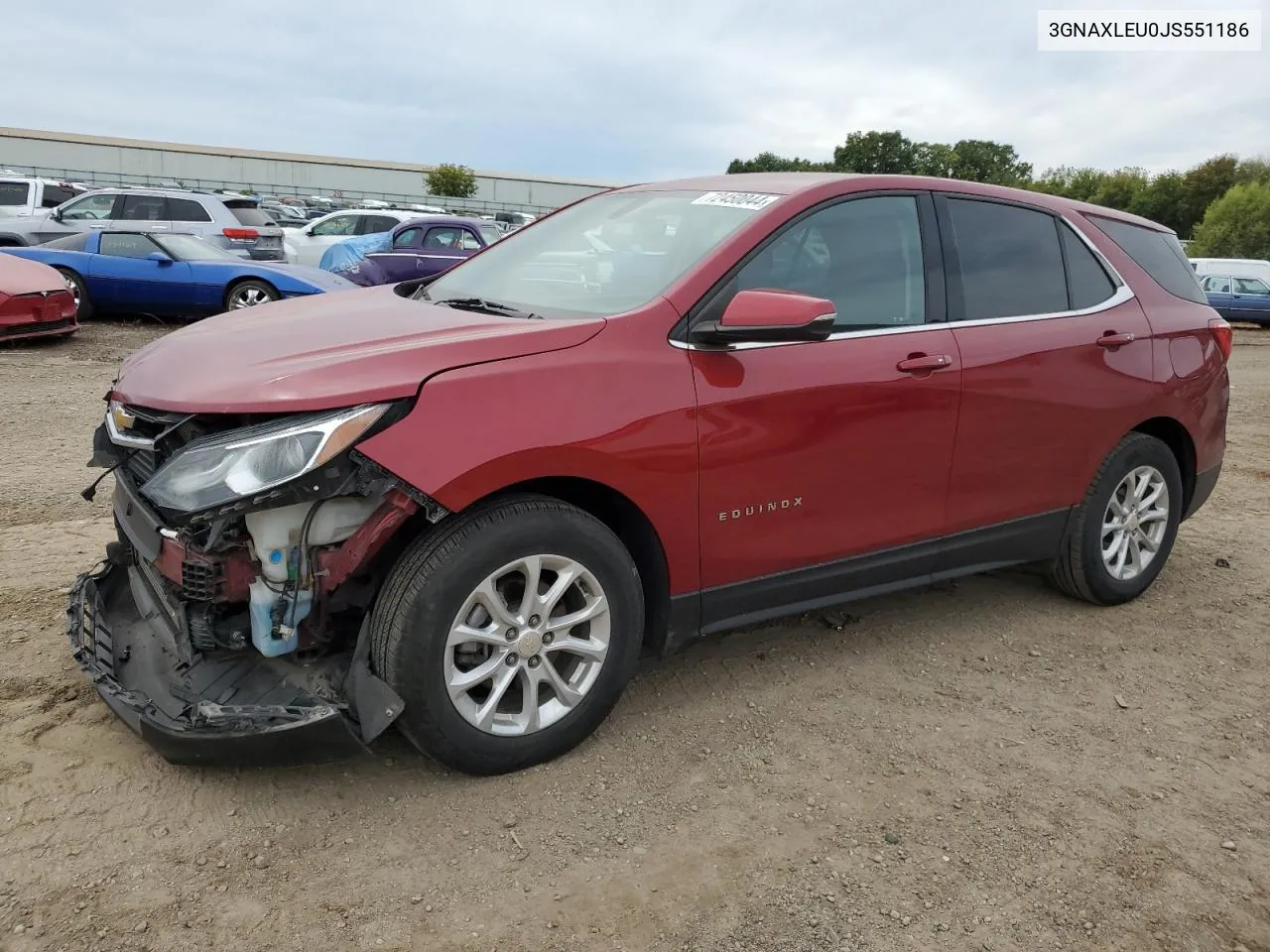 2018 Chevrolet Equinox Lt VIN: 3GNAXLEU0JS551186 Lot: 72450044