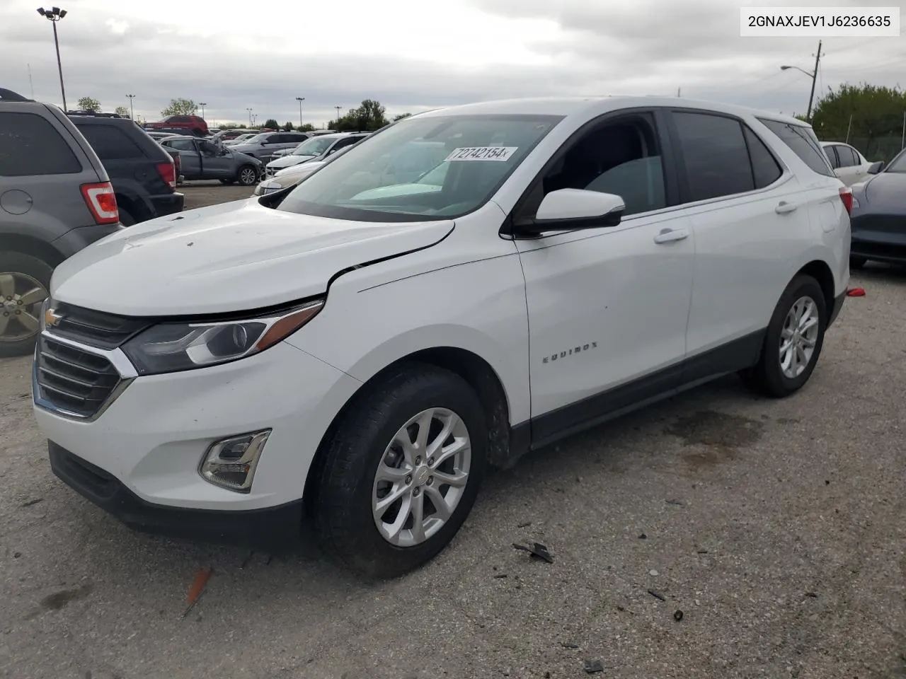 2018 Chevrolet Equinox Lt VIN: 2GNAXJEV1J6236635 Lot: 72742154