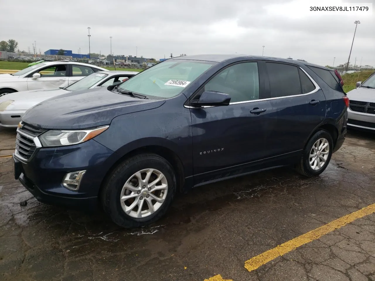 2018 Chevrolet Equinox Lt VIN: 3GNAXSEV8JL117479 Lot: 72993964