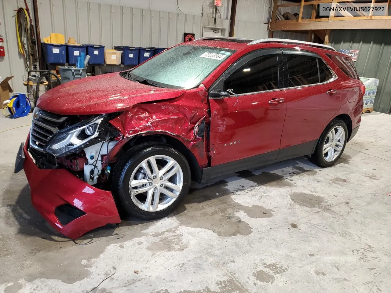 2018 Chevrolet Equinox Premier VIN: 3GNAXVEV8JS627922 Lot: 73255584