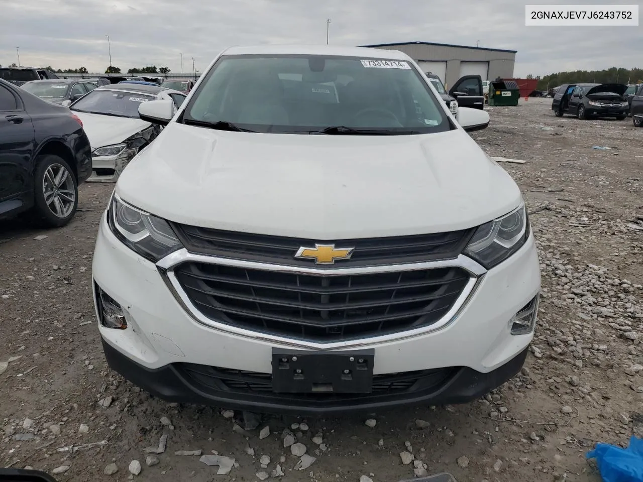 2018 Chevrolet Equinox Lt VIN: 2GNAXJEV7J6243752 Lot: 73314714