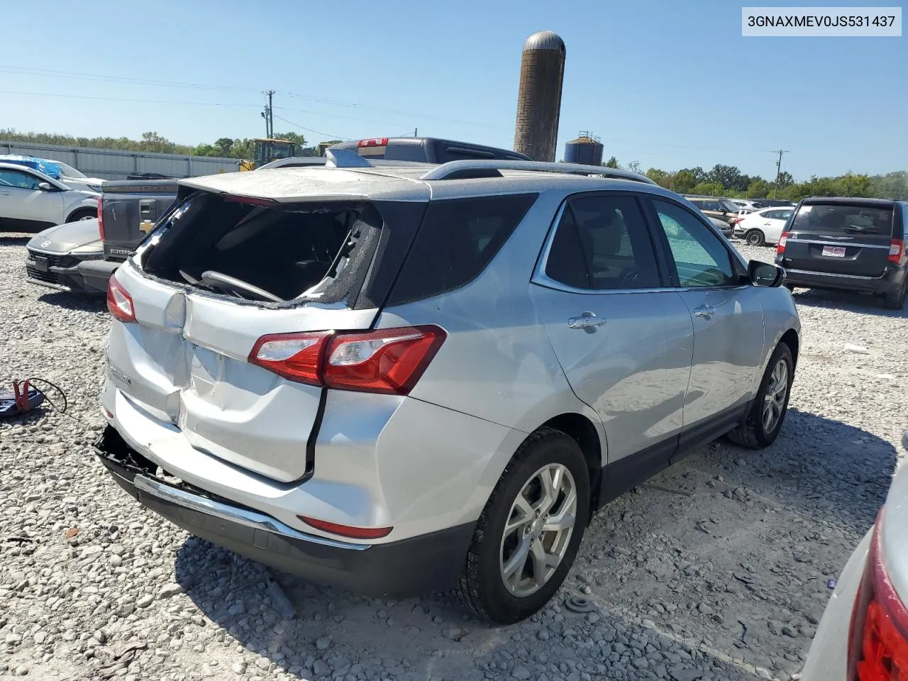 2018 Chevrolet Equinox Premier VIN: 3GNAXMEV0JS531437 Lot: 74006034