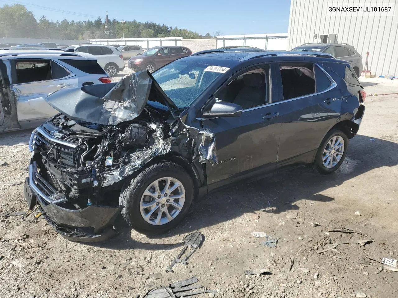 2018 Chevrolet Equinox Lt VIN: 3GNAXSEV1JL101687 Lot: 74051764