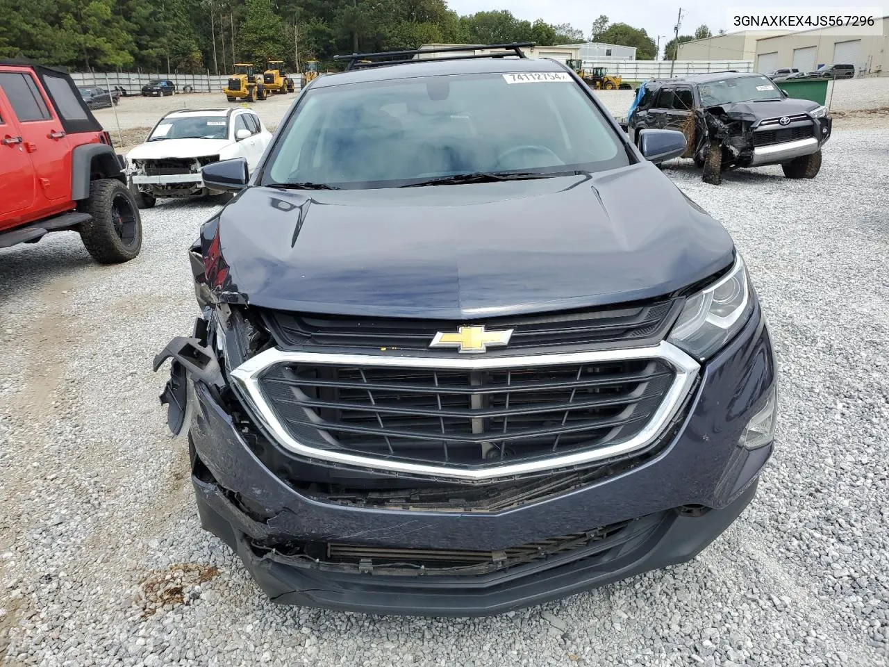 2018 Chevrolet Equinox Lt VIN: 3GNAXKEX4JS567296 Lot: 74112754