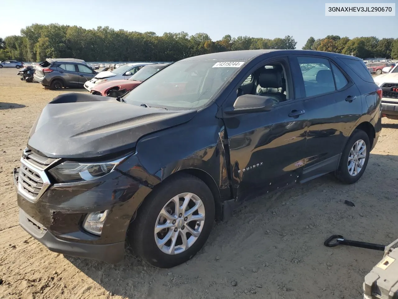 2018 Chevrolet Equinox Ls VIN: 3GNAXHEV3JL290670 Lot: 74319244