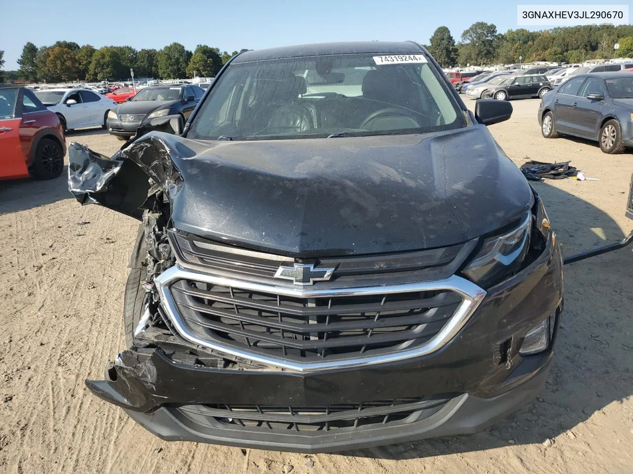 2018 Chevrolet Equinox Ls VIN: 3GNAXHEV3JL290670 Lot: 74319244