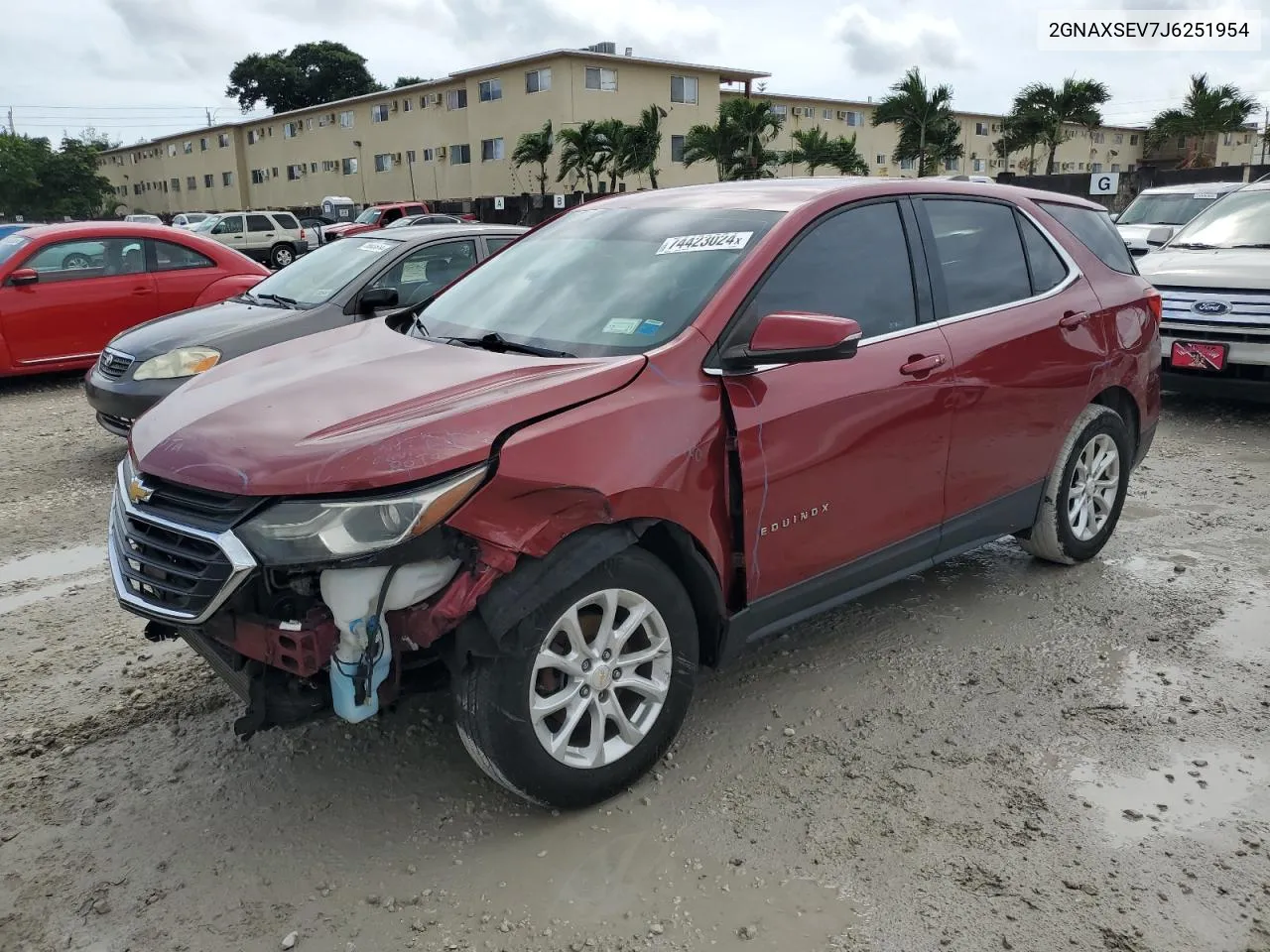 2018 Chevrolet Equinox Lt VIN: 2GNAXSEV7J6251954 Lot: 74423024