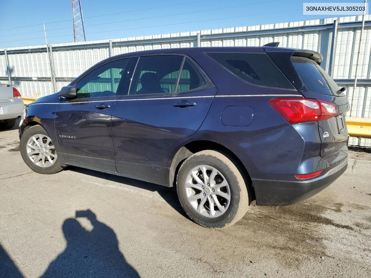 2018 Chevrolet Equinox Ls VIN: 3GNAXHEV5JL305203 Lot: 74608254