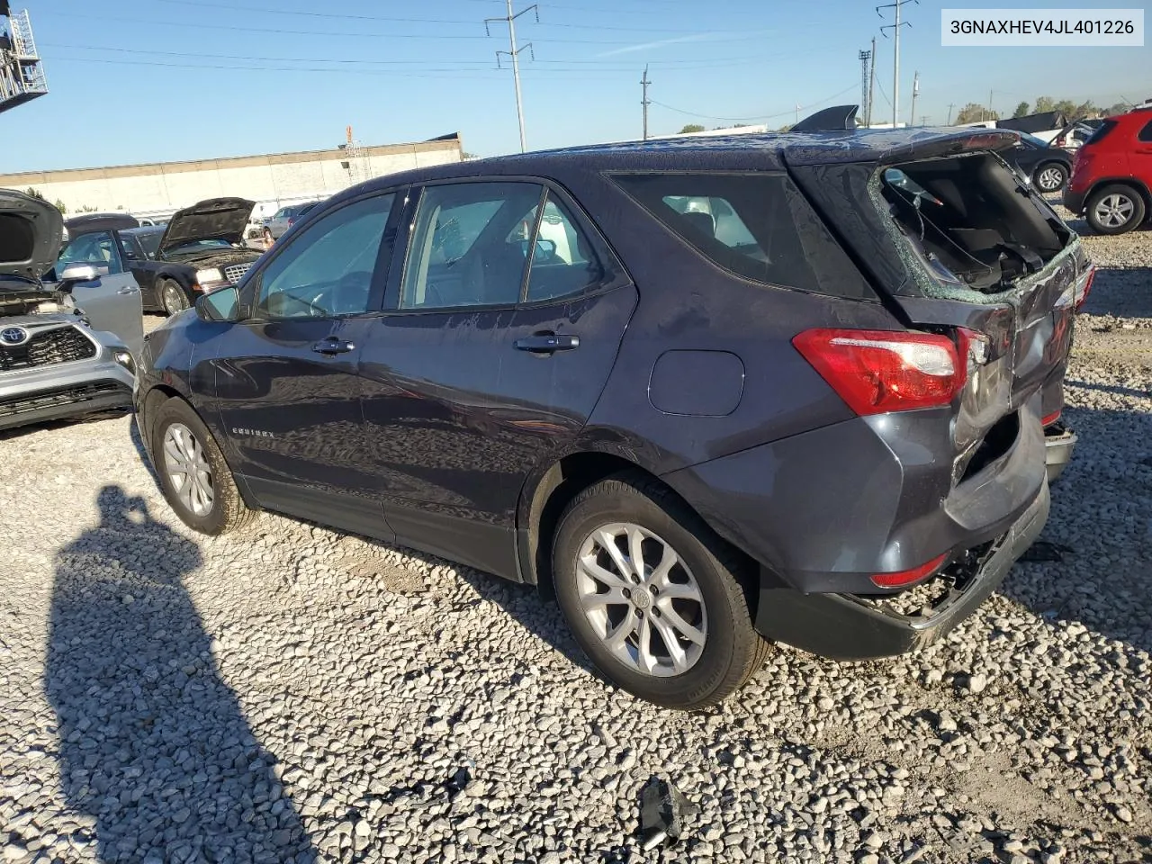 2018 Chevrolet Equinox Ls VIN: 3GNAXHEV4JL401226 Lot: 74756964