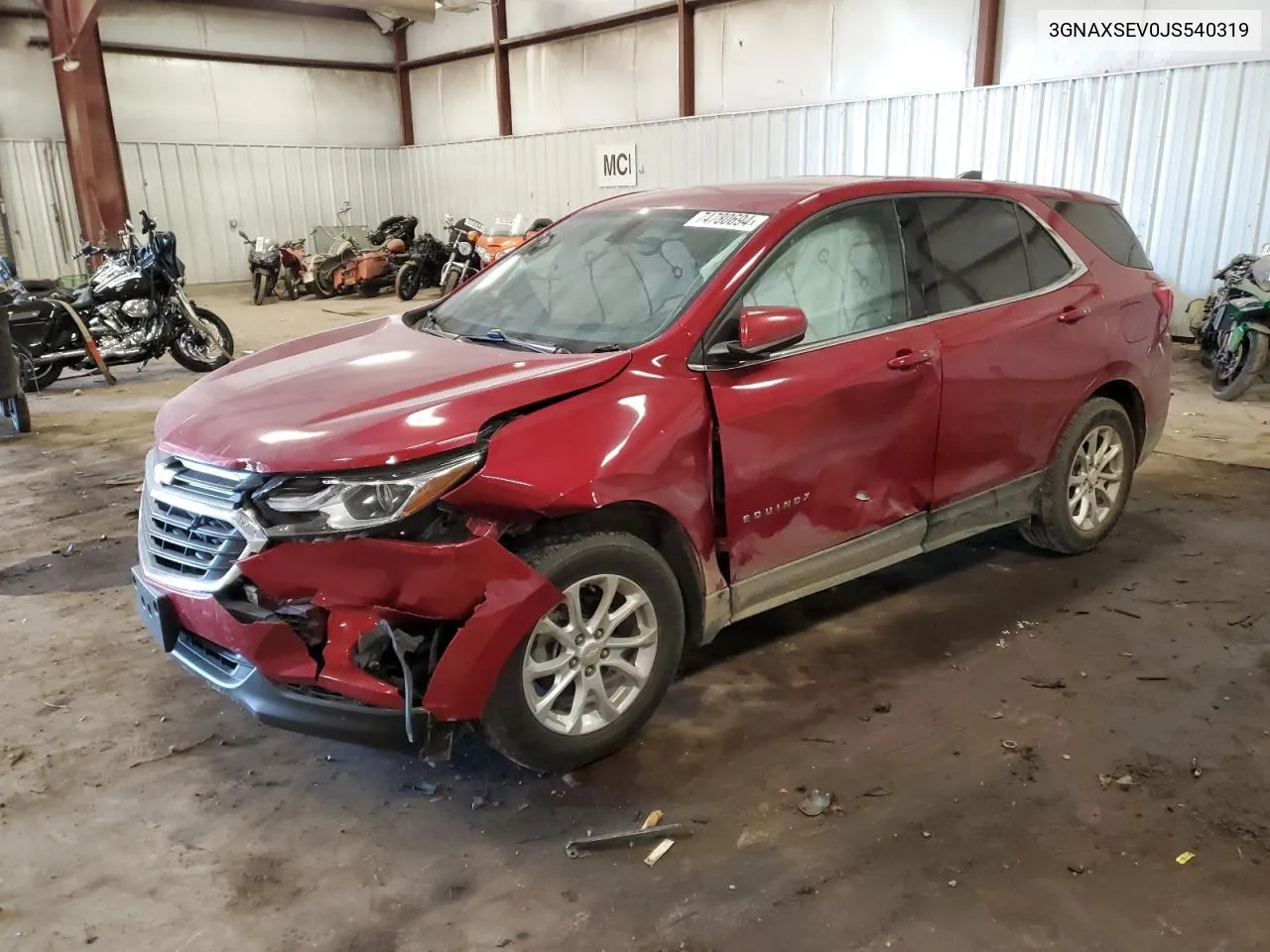 2018 Chevrolet Equinox Lt VIN: 3GNAXSEV0JS540319 Lot: 74780694