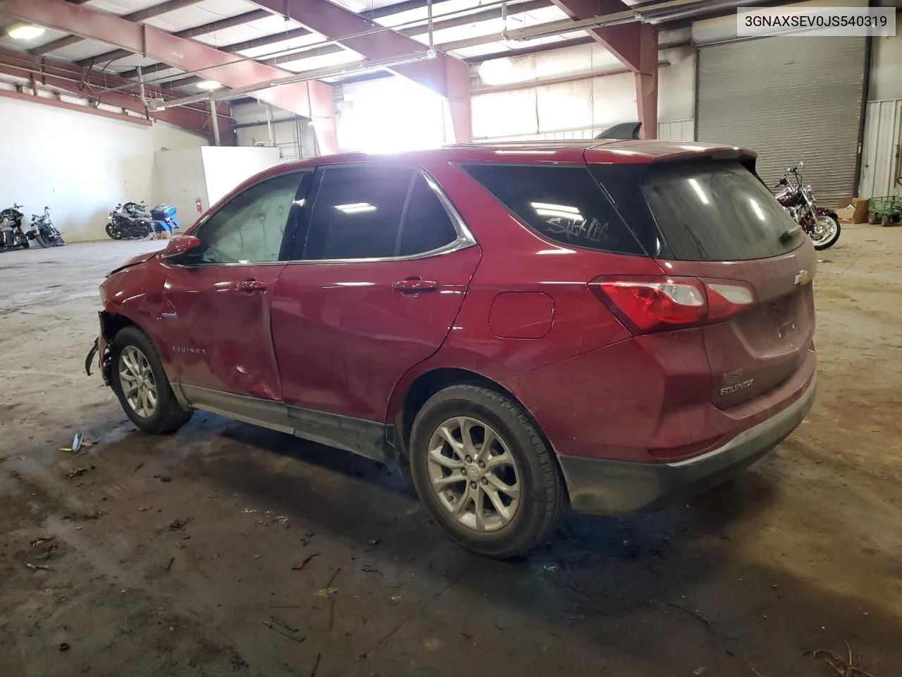 2018 Chevrolet Equinox Lt VIN: 3GNAXSEV0JS540319 Lot: 74780694