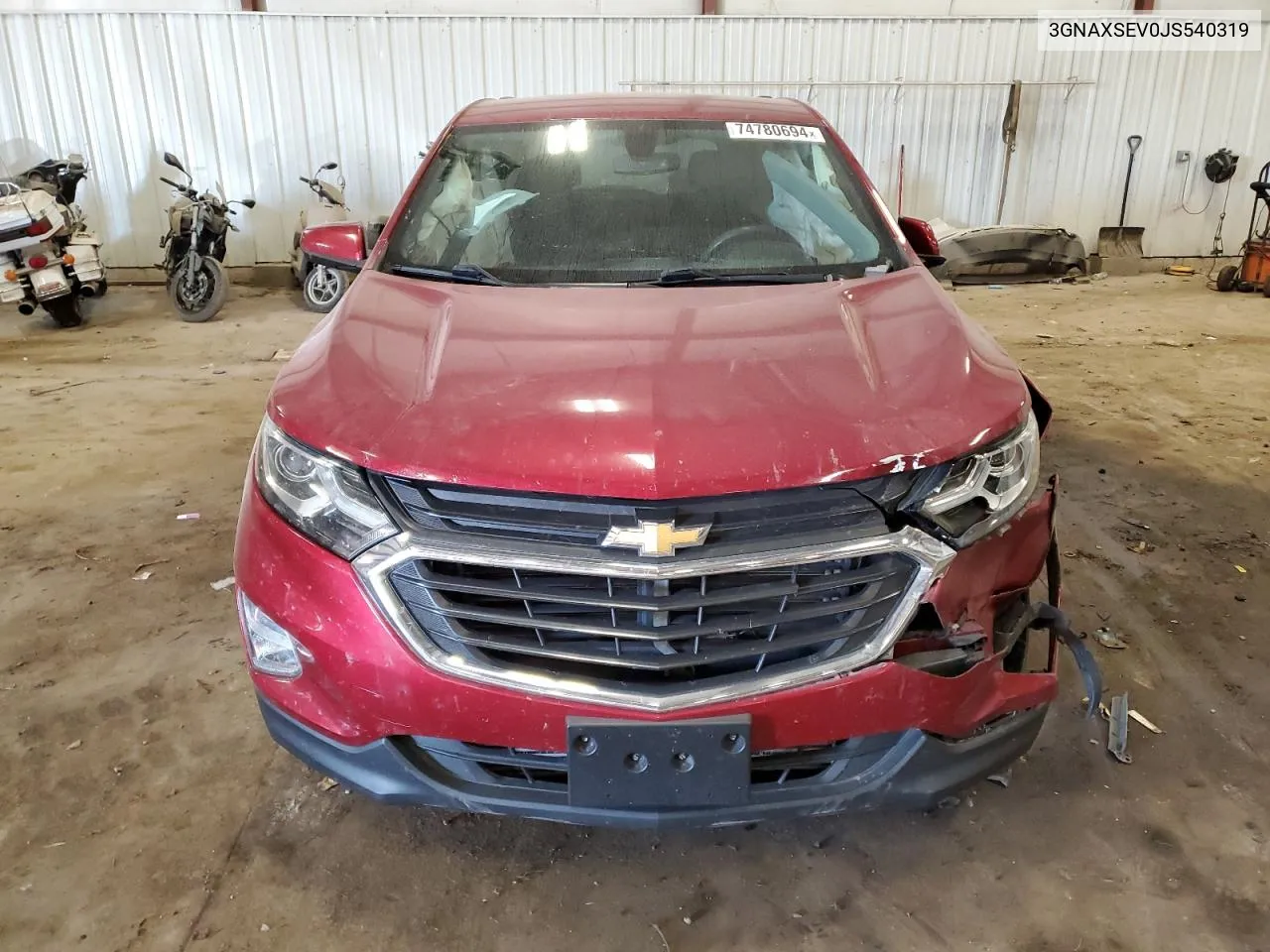 2018 Chevrolet Equinox Lt VIN: 3GNAXSEV0JS540319 Lot: 74780694