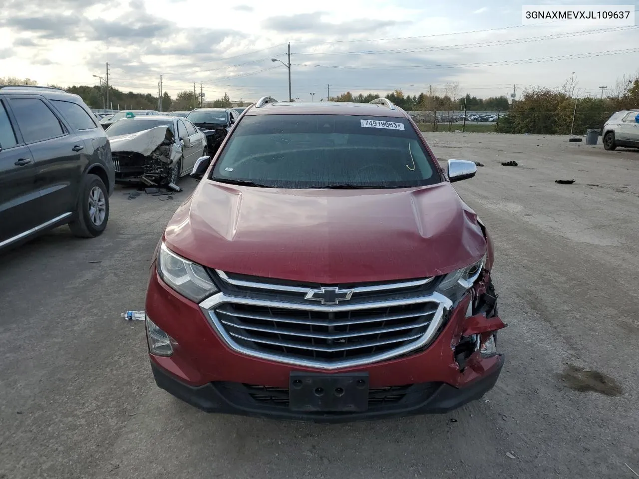 2018 Chevrolet Equinox Premier VIN: 3GNAXMEVXJL109637 Lot: 74919063