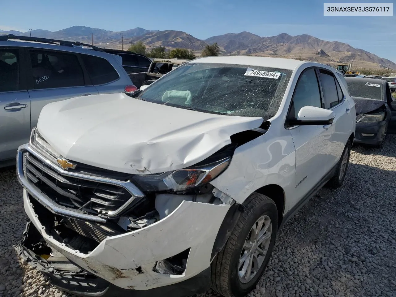 2018 Chevrolet Equinox Lt VIN: 3GNAXSEV3JS576117 Lot: 74955934