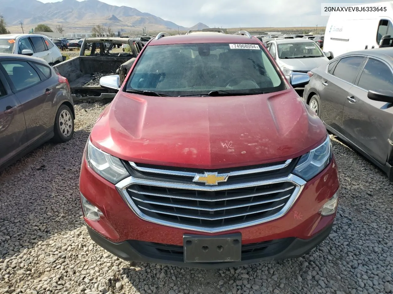 2018 Chevrolet Equinox Premier VIN: 2GNAXVEV8J6333645 Lot: 74968094