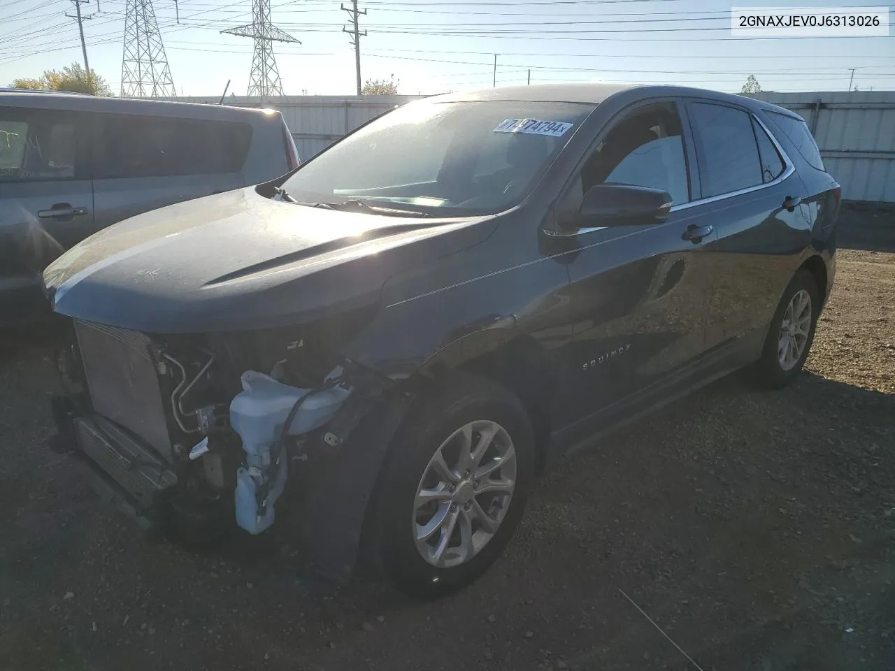 2018 Chevrolet Equinox Lt VIN: 2GNAXJEV0J6313026 Lot: 74974794