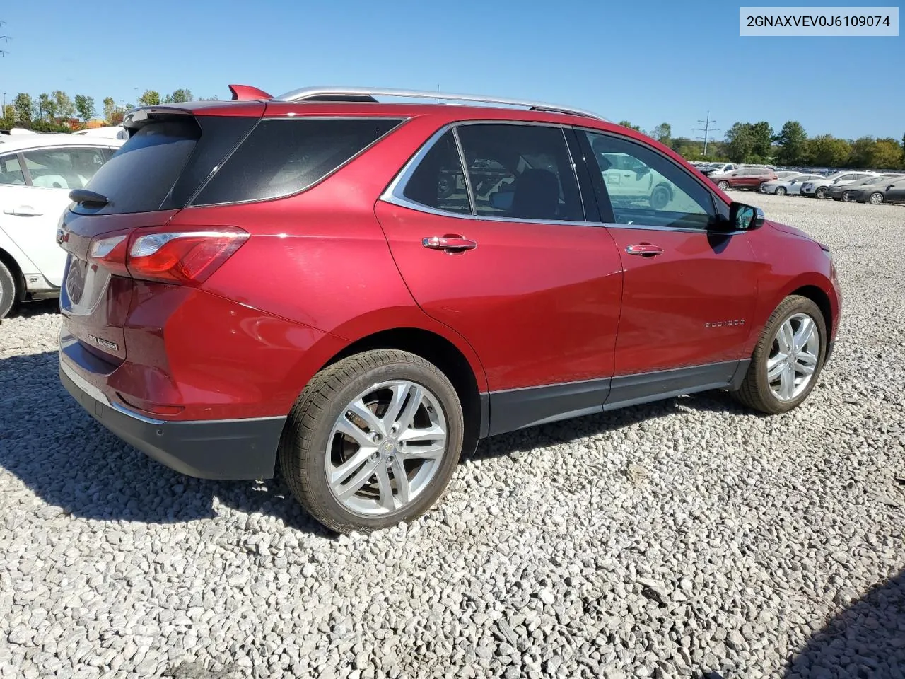 2018 Chevrolet Equinox Premier VIN: 2GNAXVEV0J6109074 Lot: 75010634