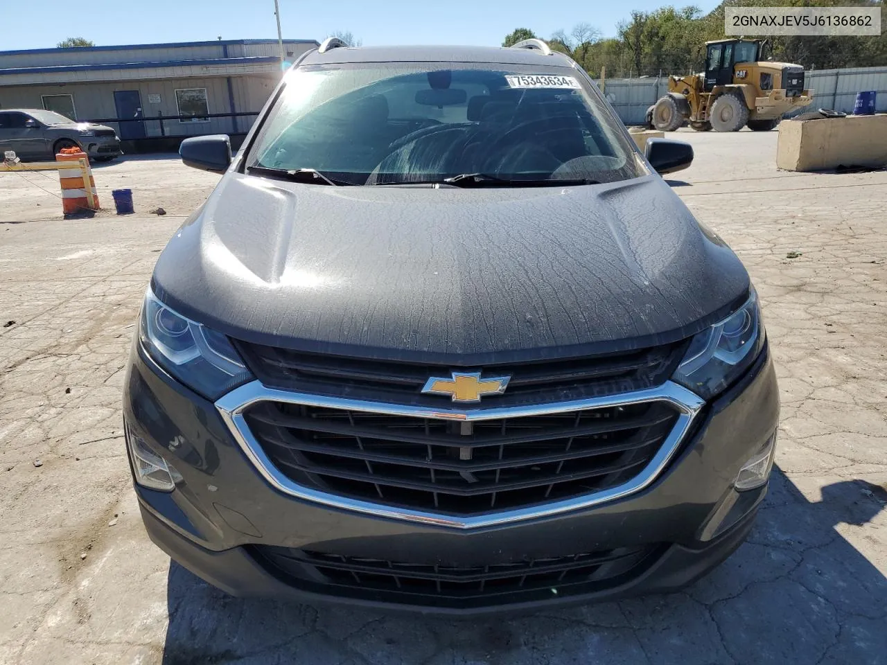 2018 Chevrolet Equinox Lt VIN: 2GNAXJEV5J6136862 Lot: 75343634